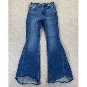 Kancan Thandie Mid Rise Flare Jeans Women's 5/26 Medium Wash Stretch Denim